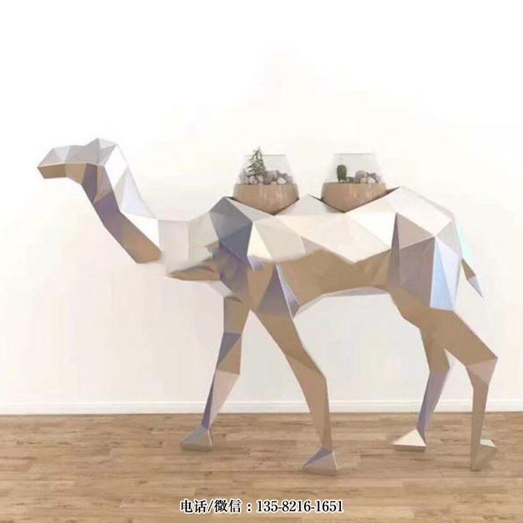 不锈钢几何户外抽象动物景观骆驼雕塑 不锈钢几何户外抽象动物景观骆驼雕塑